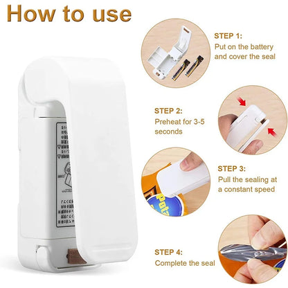 Mini Handheld Heat Sealer – Portable Food Bag Sealer for Freshness